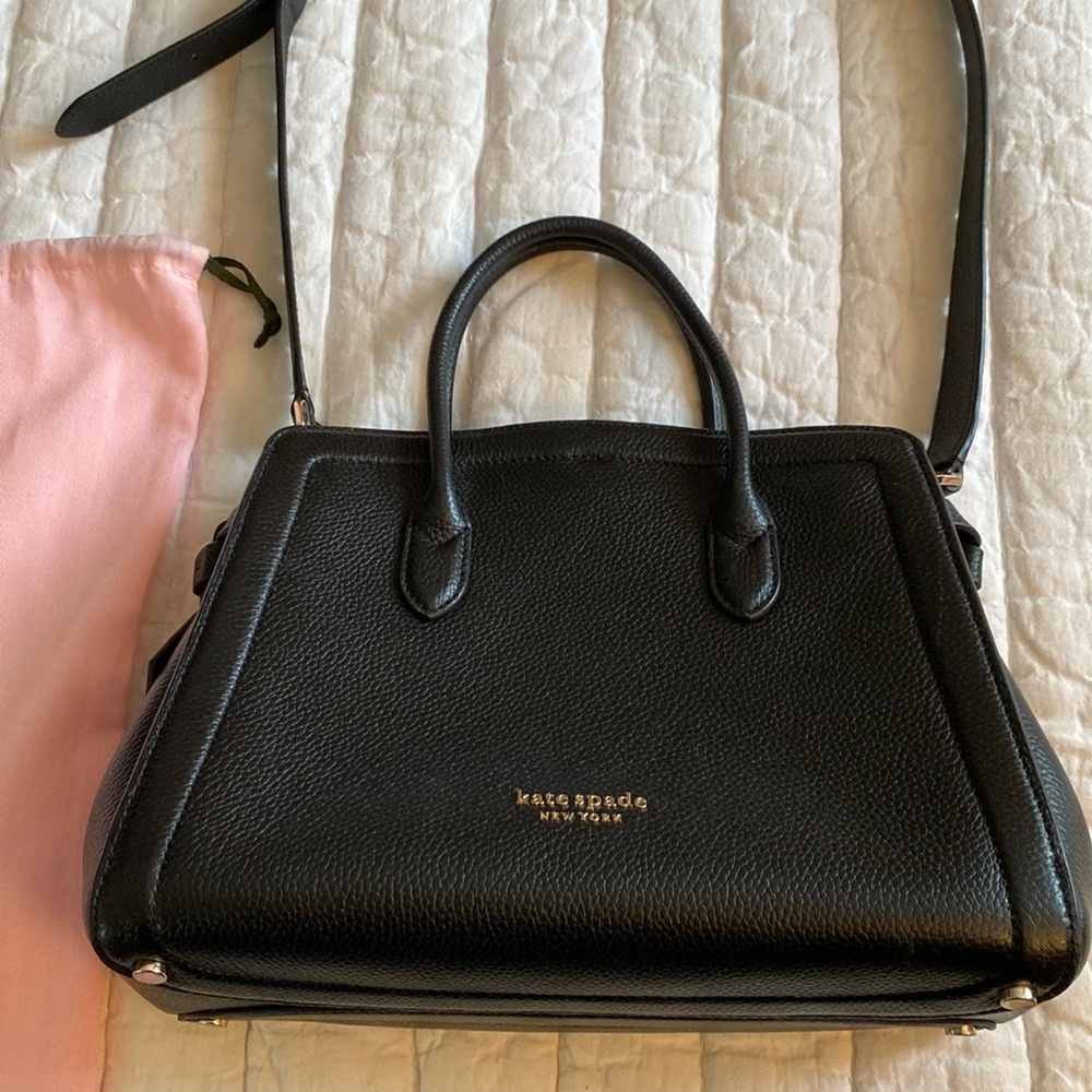 Kate Spade black knot medium satchel